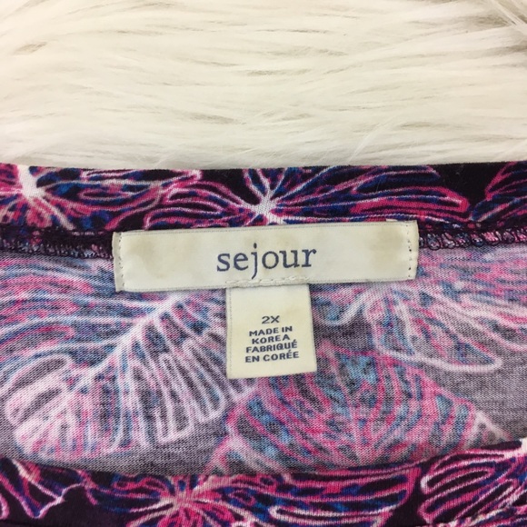 🌿SOLD🌿Sejour Womens Size 2X Leaf Print Shirt - Picture 3 of 6